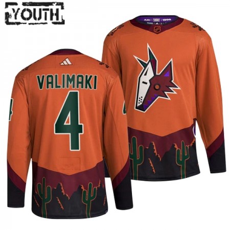 Arizona Coyotes Dresy Juuso Valimaki 4 Adidas 2022-23 oranžový Reverse Retro 2.0 Authentic - Dětské Arizona Coyotes Dresy Juuso Valimaki 4 Adidas 2022-23 oranžový Reverse Retro 2.0 Authentic - Dětské